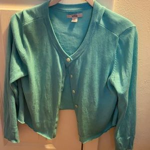Light blue cropped cardigan